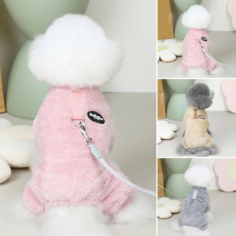 Honden fleece jumpsuit | Warme trui met rits