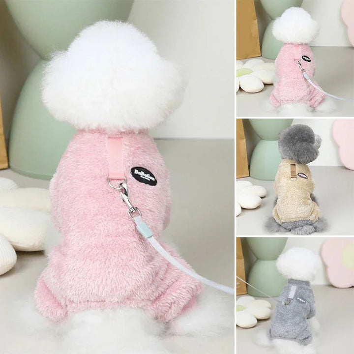 Honden fleece jumpsuit | Warme trui met rits