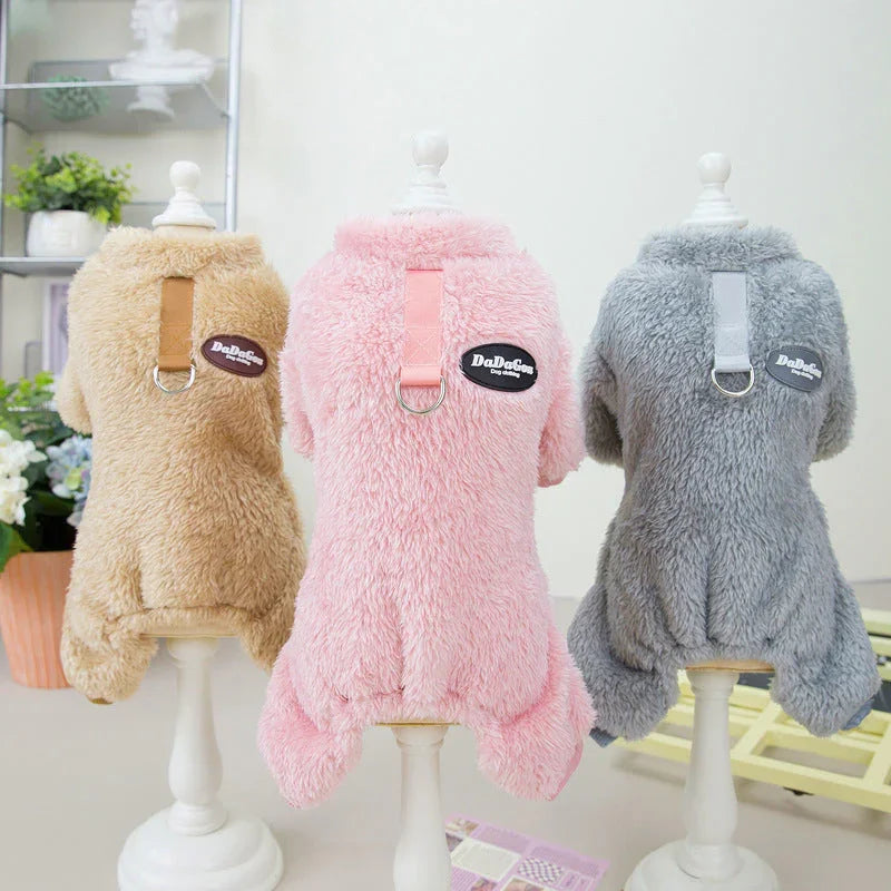 Honden fleece jumpsuit | Warme trui met rits