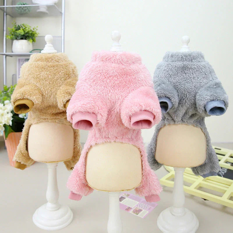 Honden fleece jumpsuit | Warme trui met rits