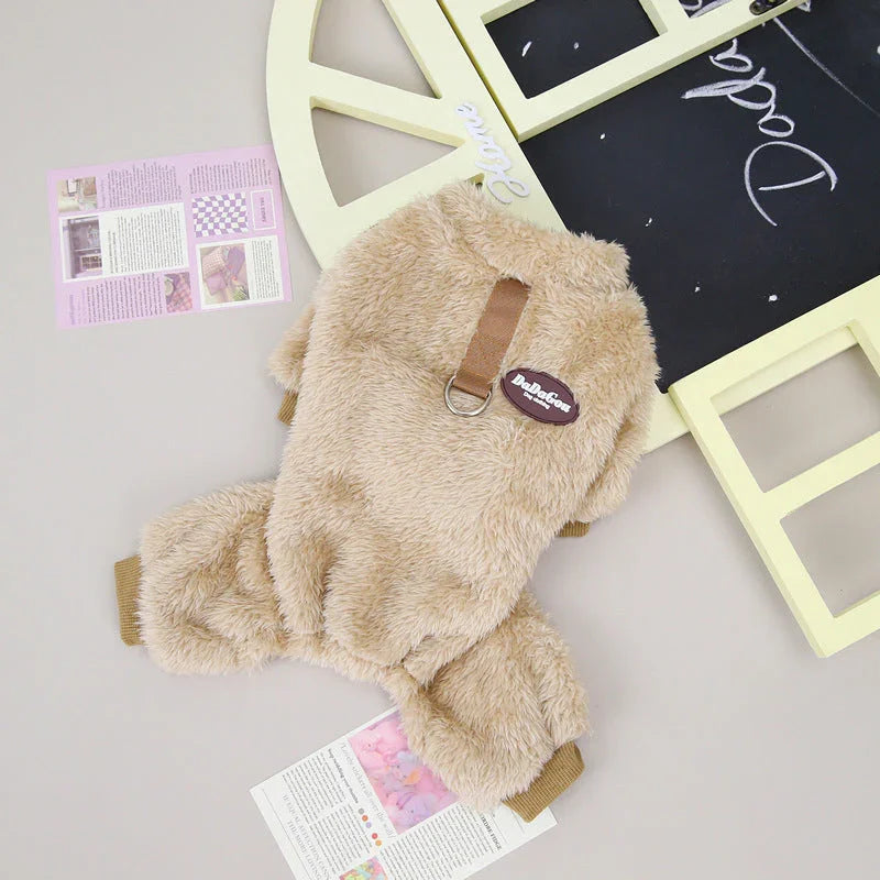 Honden fleece jumpsuit | Warme trui met rits