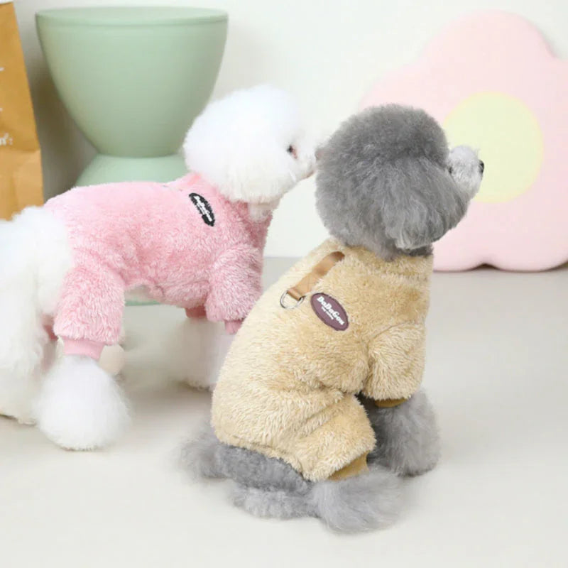 Honden fleece jumpsuit | Warme trui met rits