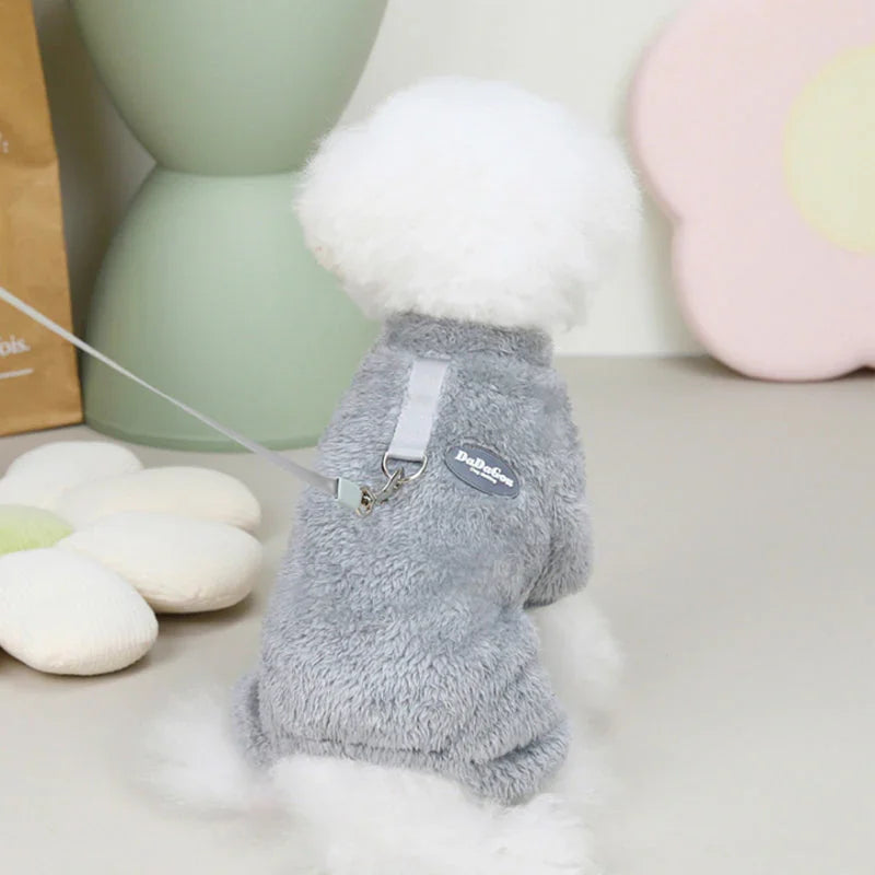 Honden fleece jumpsuit | Warme trui met rits