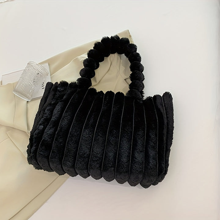 Dames tas | Pluche puffy schoudertas dames met grote capaciteit