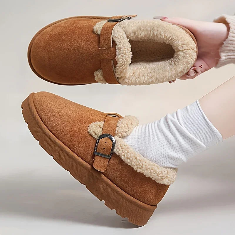 Dames boots | Instap lage boots met fleece voering