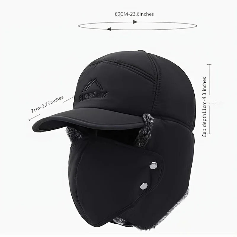 Warme heren wintermuts met oorflappen | Met gezichtsmasker voor extreme kou