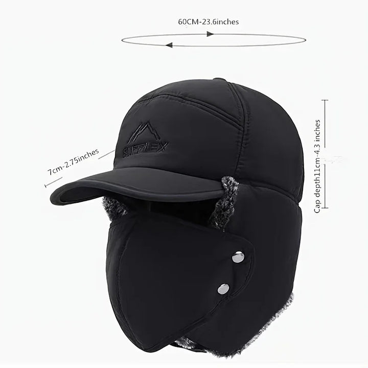 Warme heren wintermuts met oorflappen | Met gezichtsmasker voor extreme kou