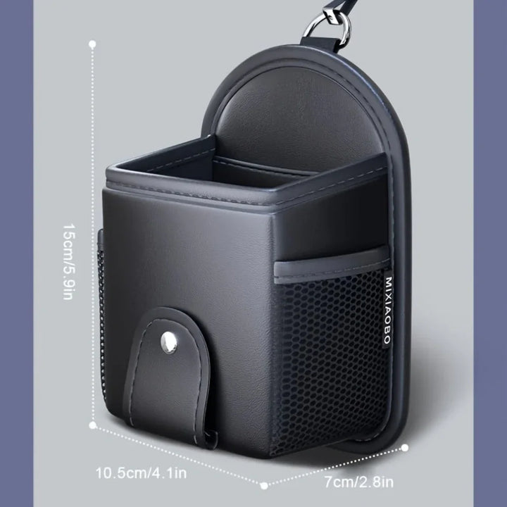 Auto vent organizer | Leren opbergvak met magneet telefoonhouder