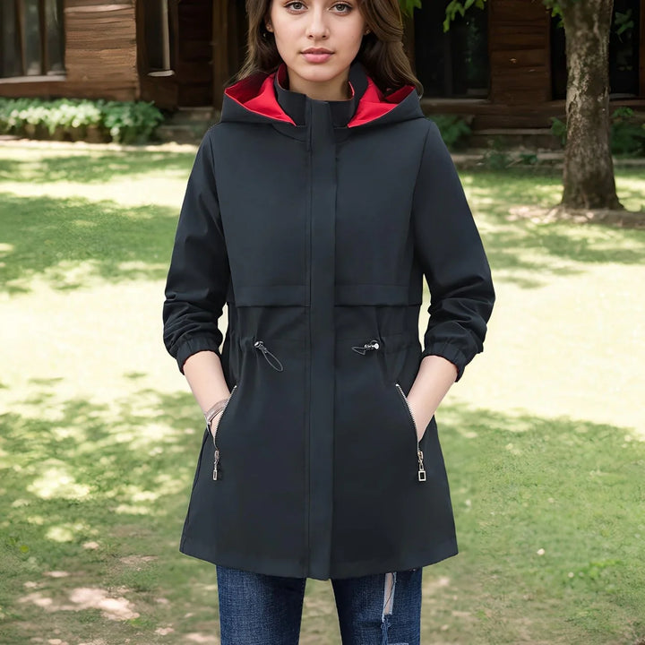 Dames jas | Reversible jas met capuchon en rits casual model