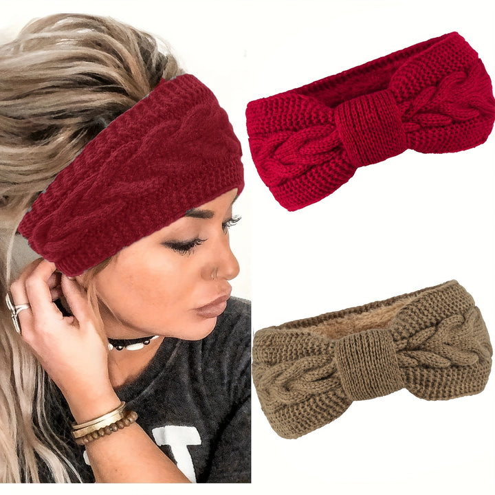 Winter hoofdband dames | Fleece oorwarmers 2-pack