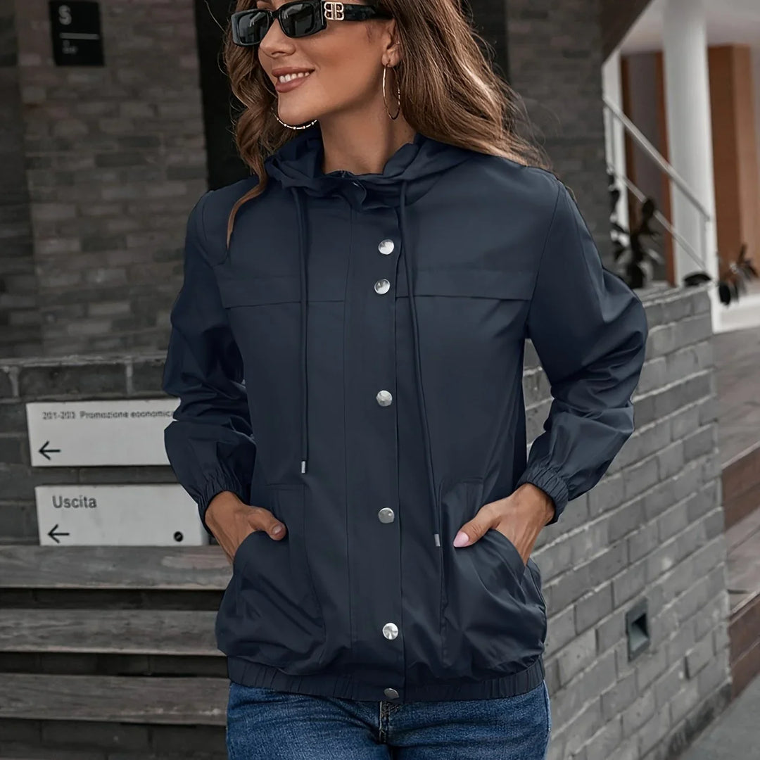 Dames regenjas | Lichtgewicht windproof jas met capuchon en rits