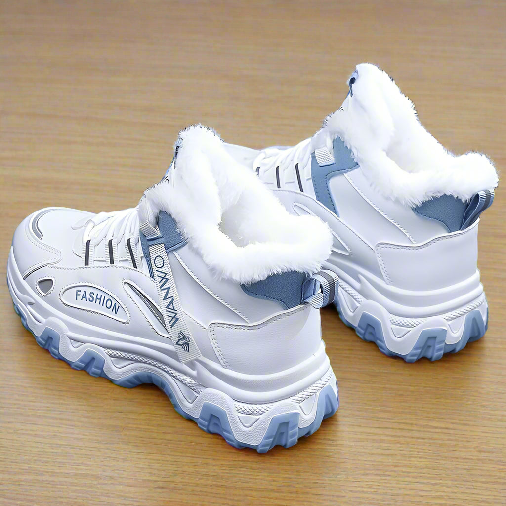 Sneakers dames | Witte casual schoenen met platte zool