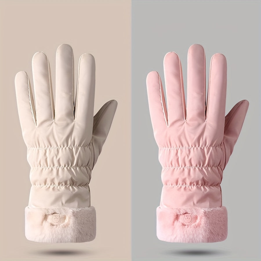 Dames handschoenen | Fleece winter gloves met touchscreenfunctie