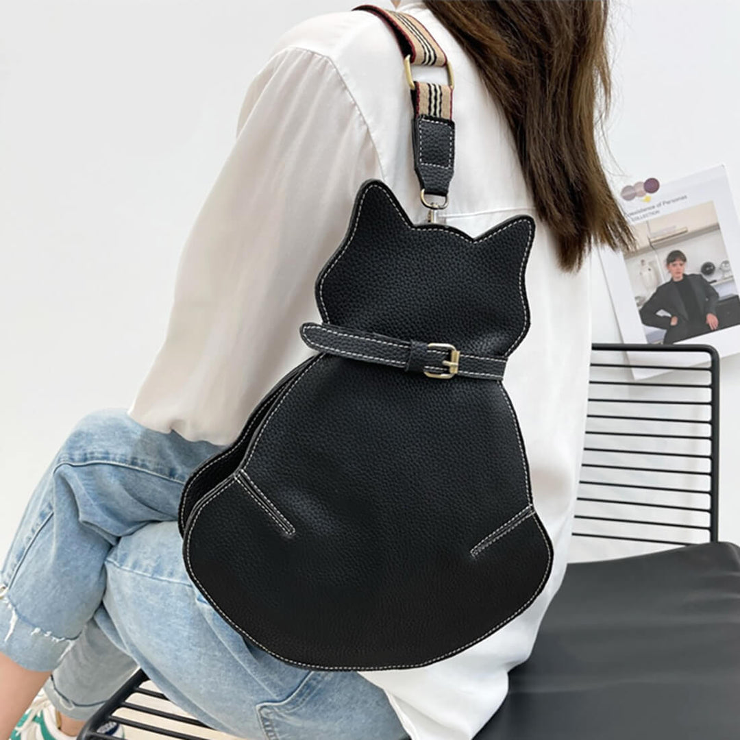 Dames crossbody schoudertas in katvorm met verstelbare schouderband