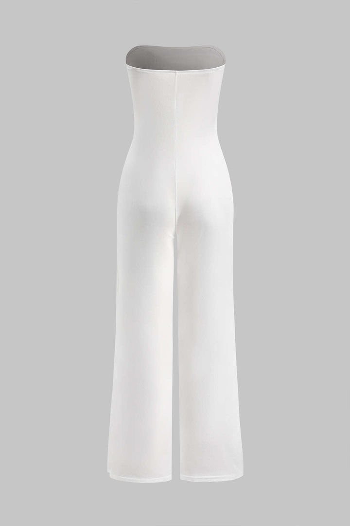 Elegante mouwloze jumpsuit met hoge taille en flatterende pasvorm