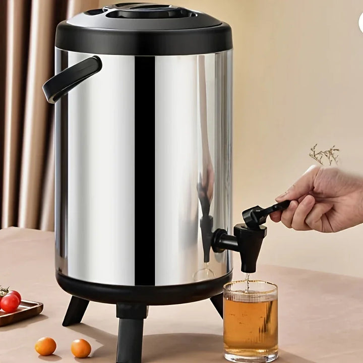 RVS drankdispenser groot | Geïsoleerde tapkan met kraan voor koffie en sap