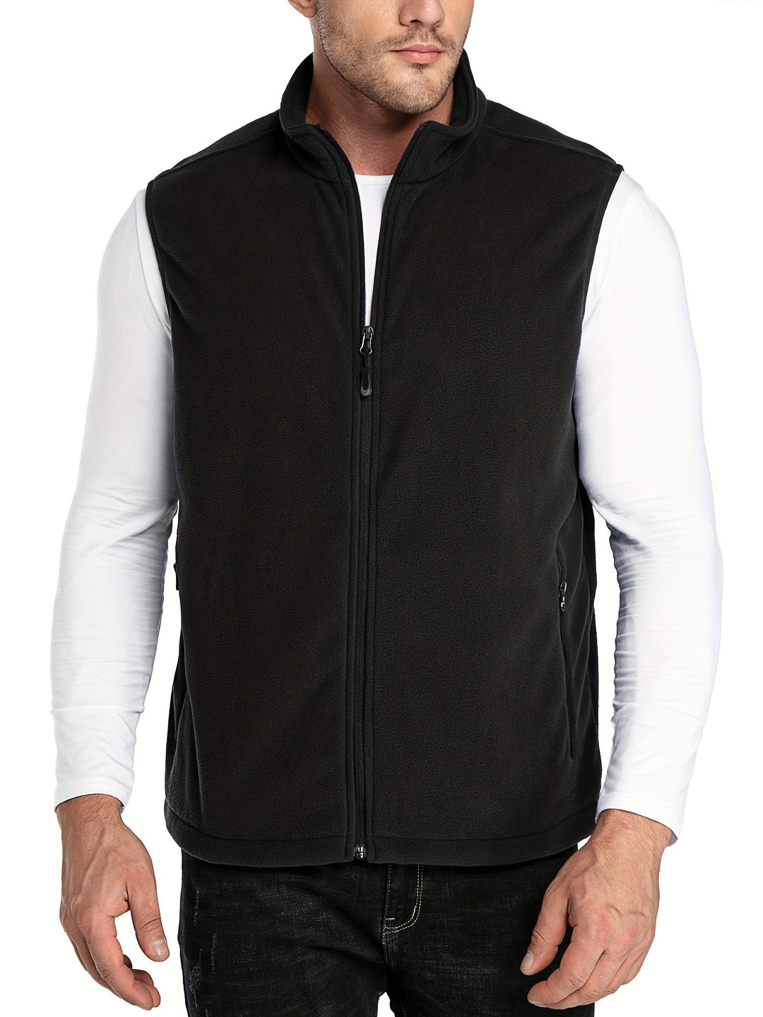 Fleece vest heren | Lichtgewicht mouwloos vest met rits