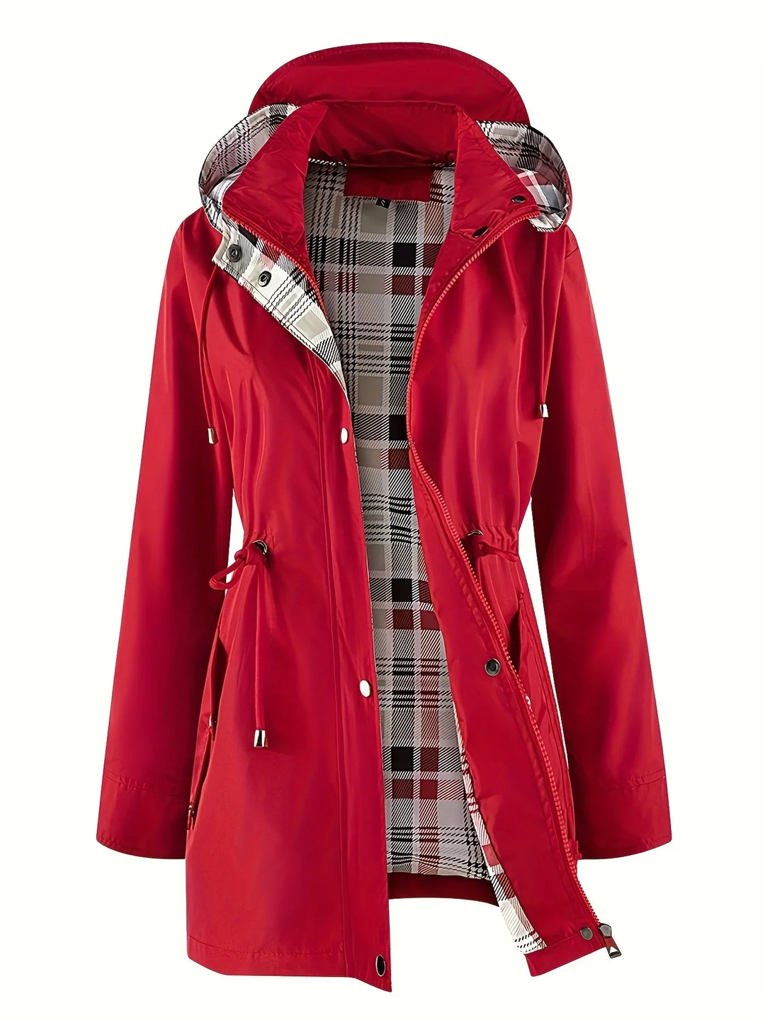 Dames trenchcoat | Jas met capuchon en verstelbare taille