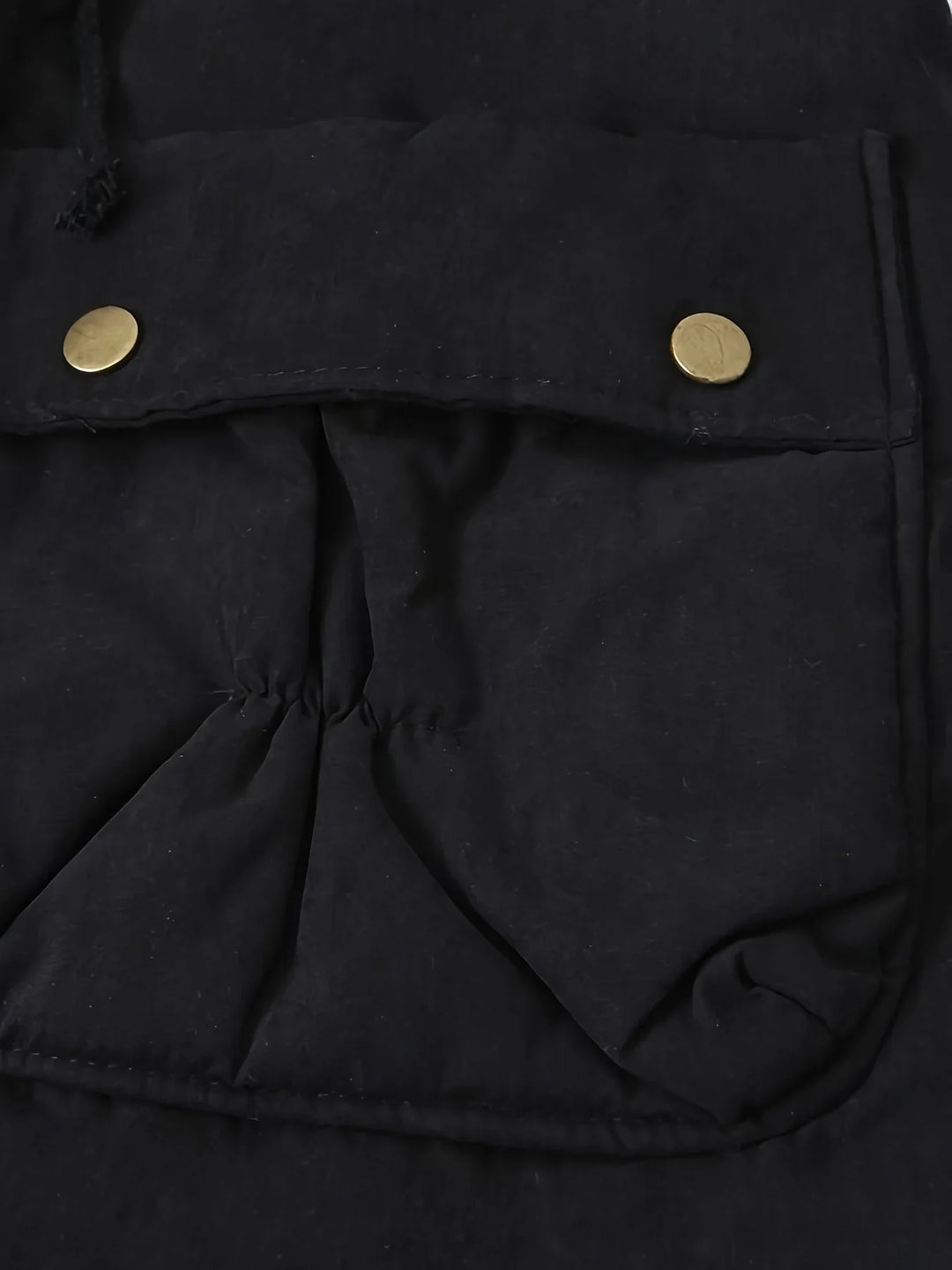 Dames parka jas | Donkergroene winterjas met fleece voering en zakken