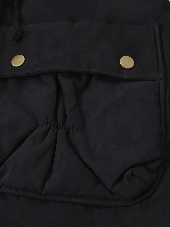Dames parka jas | Donkergroene winterjas met fleece voering en zakken