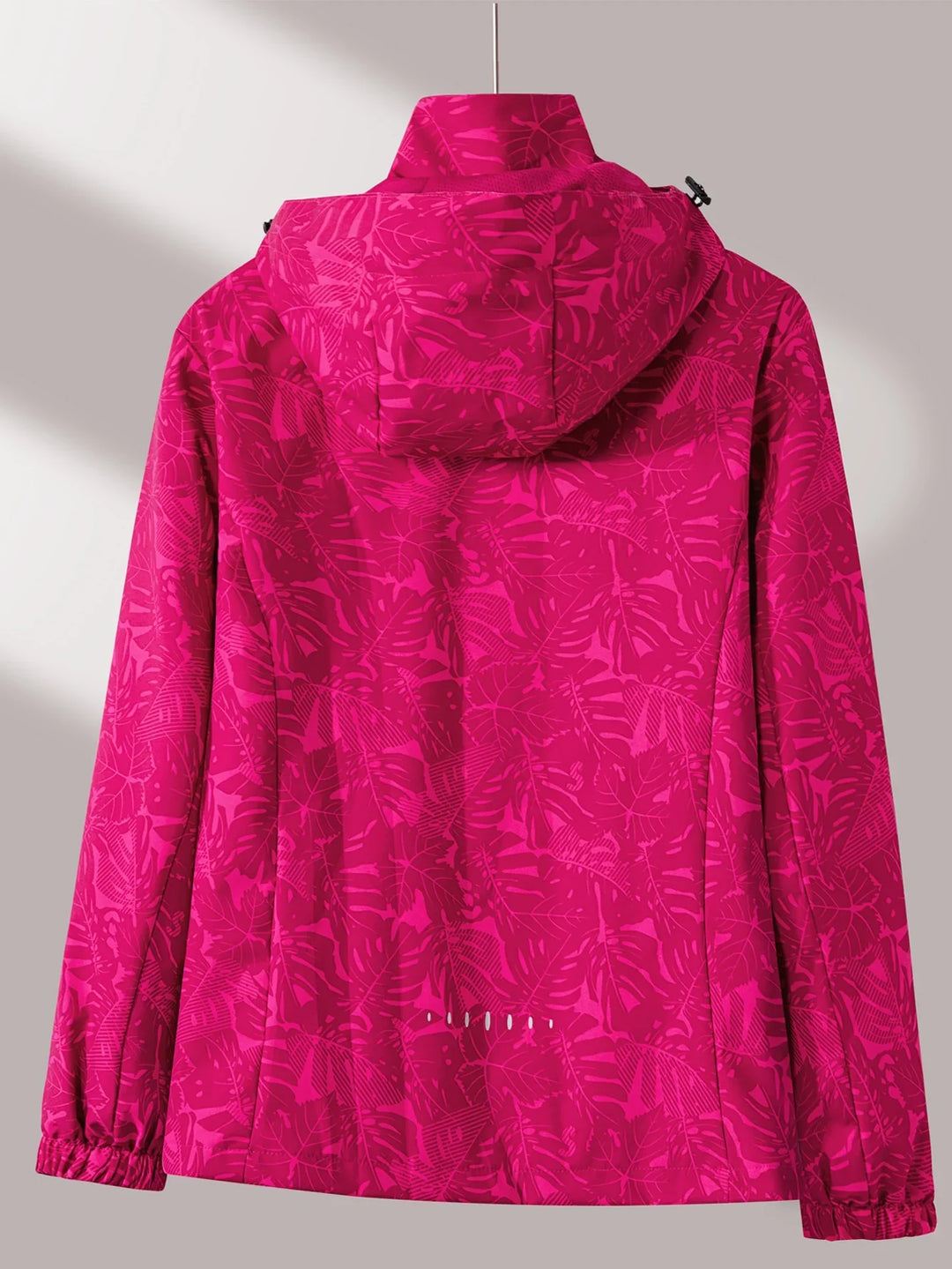 Dames jas | Lichtgewicht outdoor jack met bloemenprint en capuchon