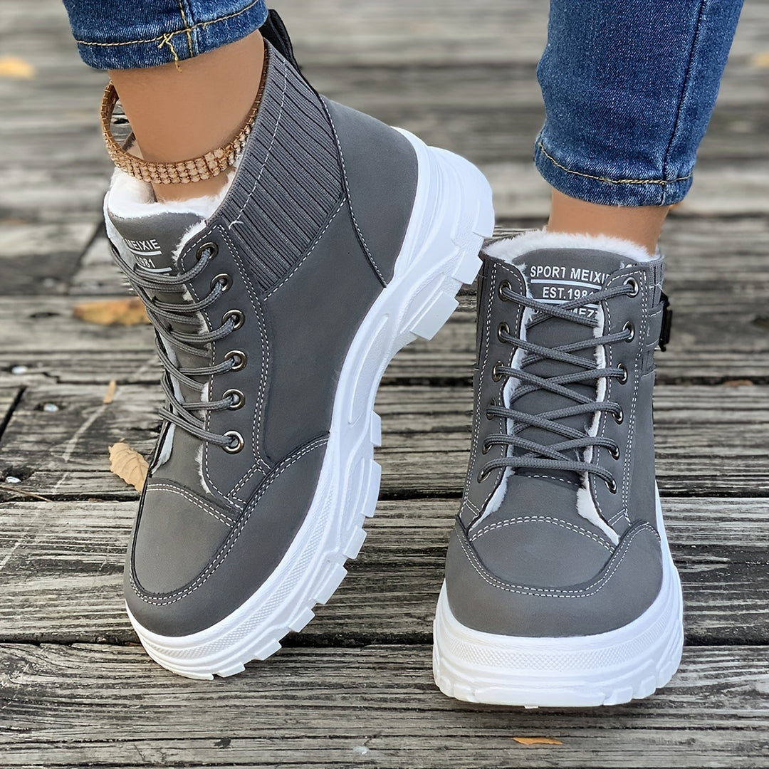 Dames winter boots | Warme snowboots met bont en dikke zool