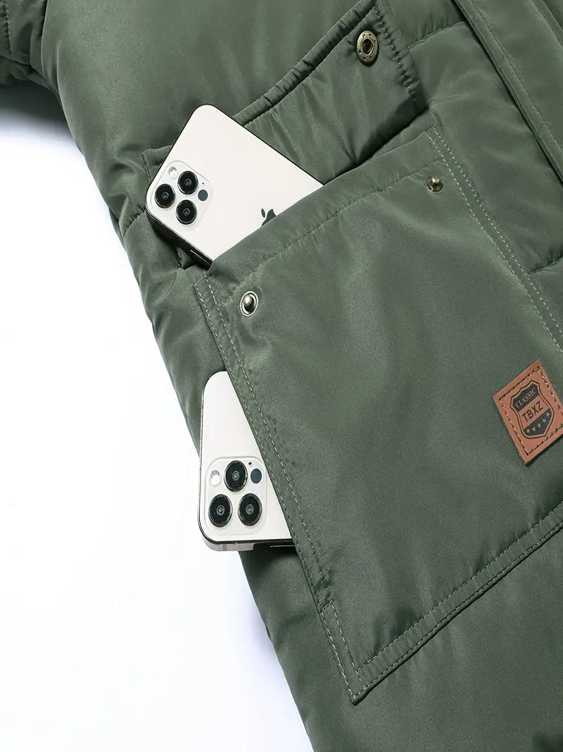 Heren winterjas | Warme parka met bontkraag en capuchon