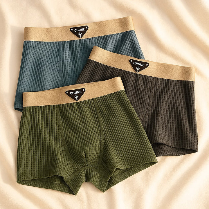 Heren boxershorts set | Rib gebreide katoenen boxer briefs (3-pack)