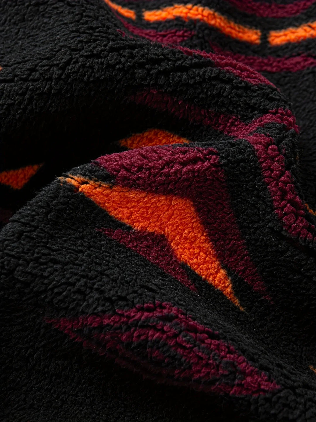 Heren fleece trui | Half zip bohemian sweater met geometrisch patroon