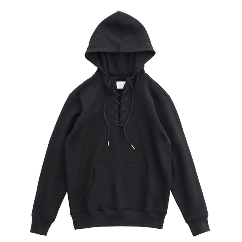 LaceWeave Hoodie | Zachte katoen-hoodie met vetersluiting