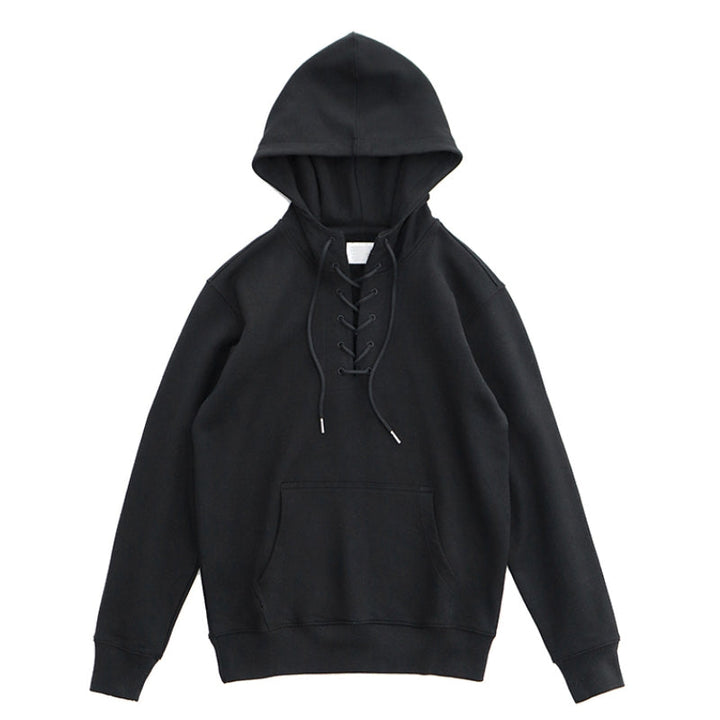 LaceWeave Hoodie | Zachte katoen-hoodie met vetersluiting