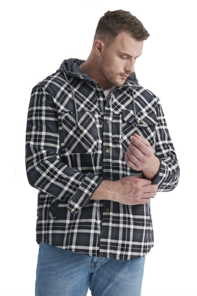 LumberHood | Heren gevoerde ruitjas met capuchon