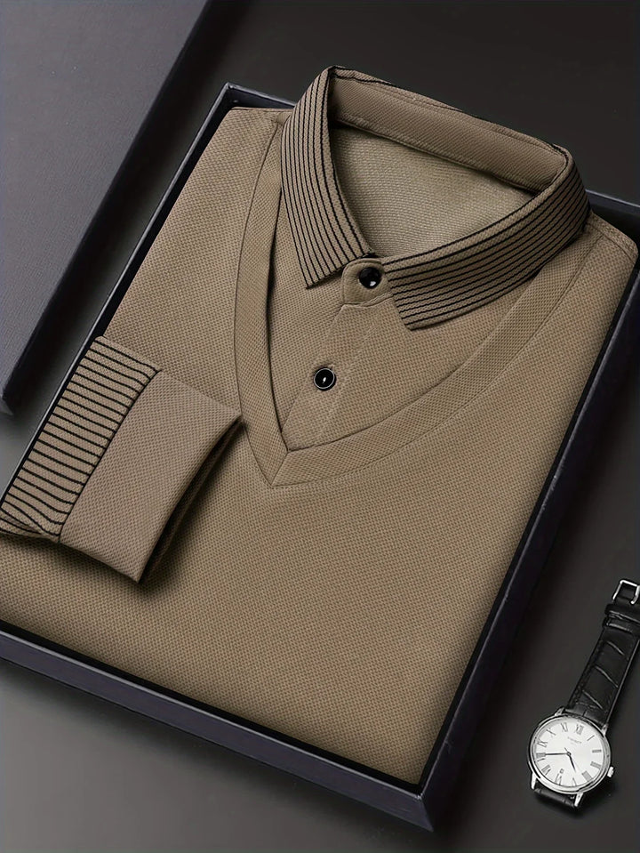 Heren trui | Gebreide sweater met kraag en lange mouw