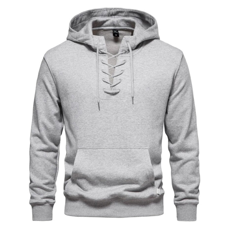 LaceWeave Hoodie | Zachte katoen-hoodie met vetersluiting