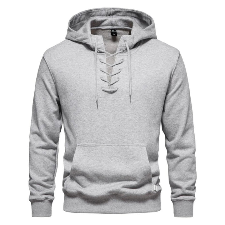 LaceWeave Hoodie | Zachte katoen-hoodie met vetersluiting
