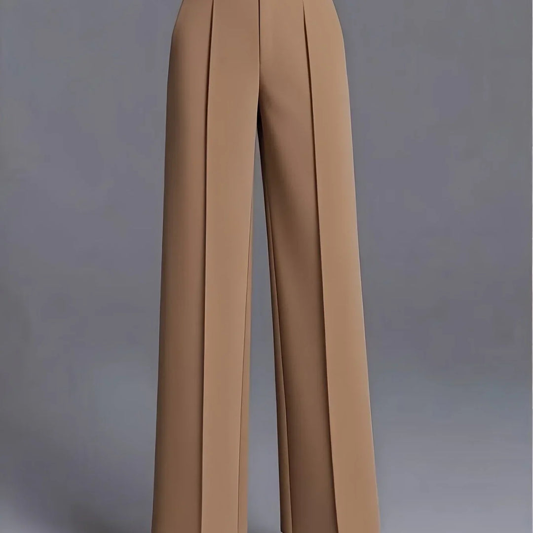 Dames pantalon | Hoge taille wide leg broek voor kantoor