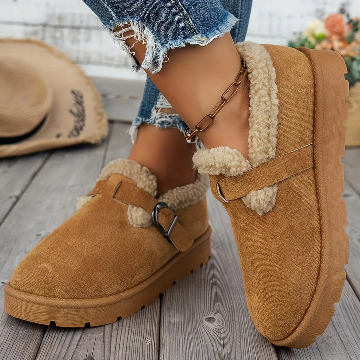 Dames boots | Instap lage boots met fleece voering
