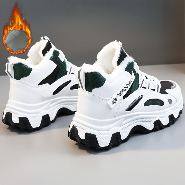 Sneakers dames | Witte casual schoenen met platte zool