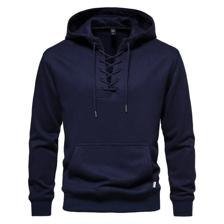 LaceWeave Hoodie | Zachte katoen-hoodie met vetersluiting