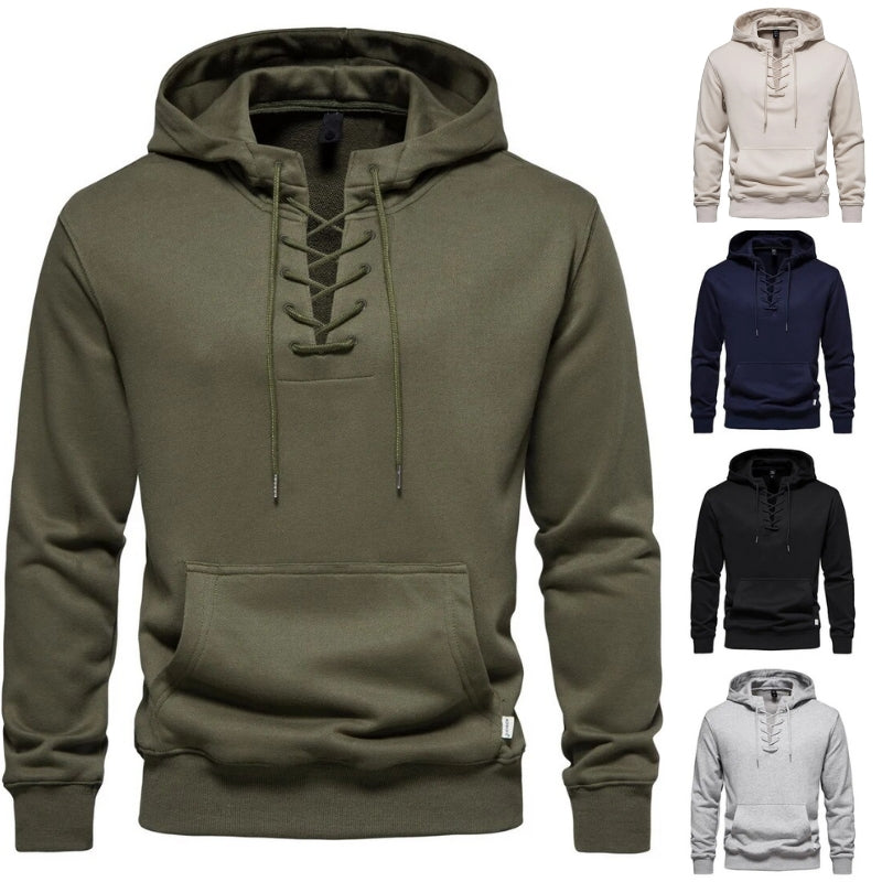 LaceWeave Hoodie | Zachte katoen-hoodie met vetersluiting