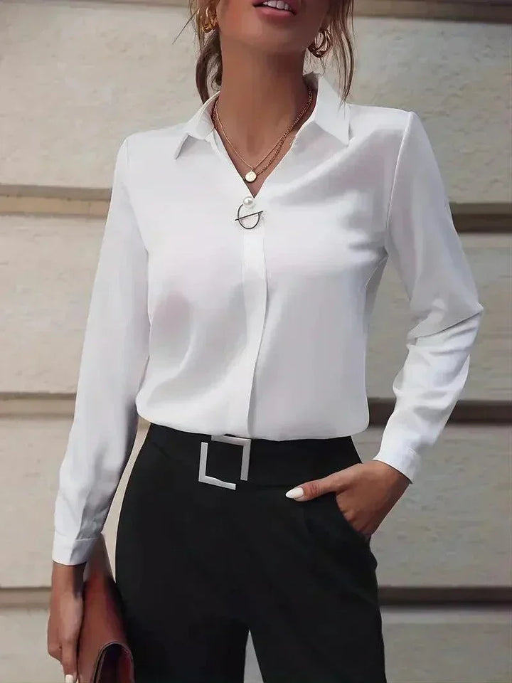 Dames blouse | Formeel overhemd met lange mouw business look