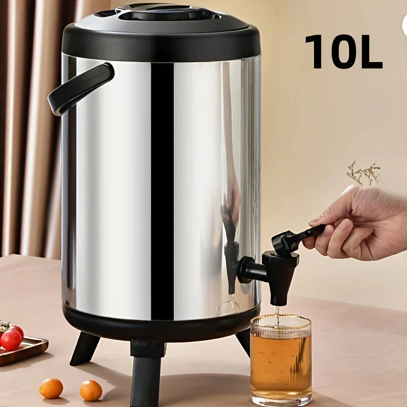 RVS drankdispenser groot | Geïsoleerde tapkan met kraan voor koffie en sap