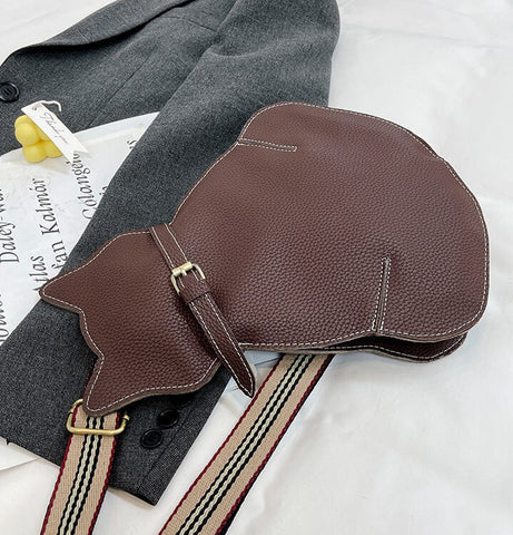 Dames crossbody schoudertas in katvorm met verstelbare schouderband