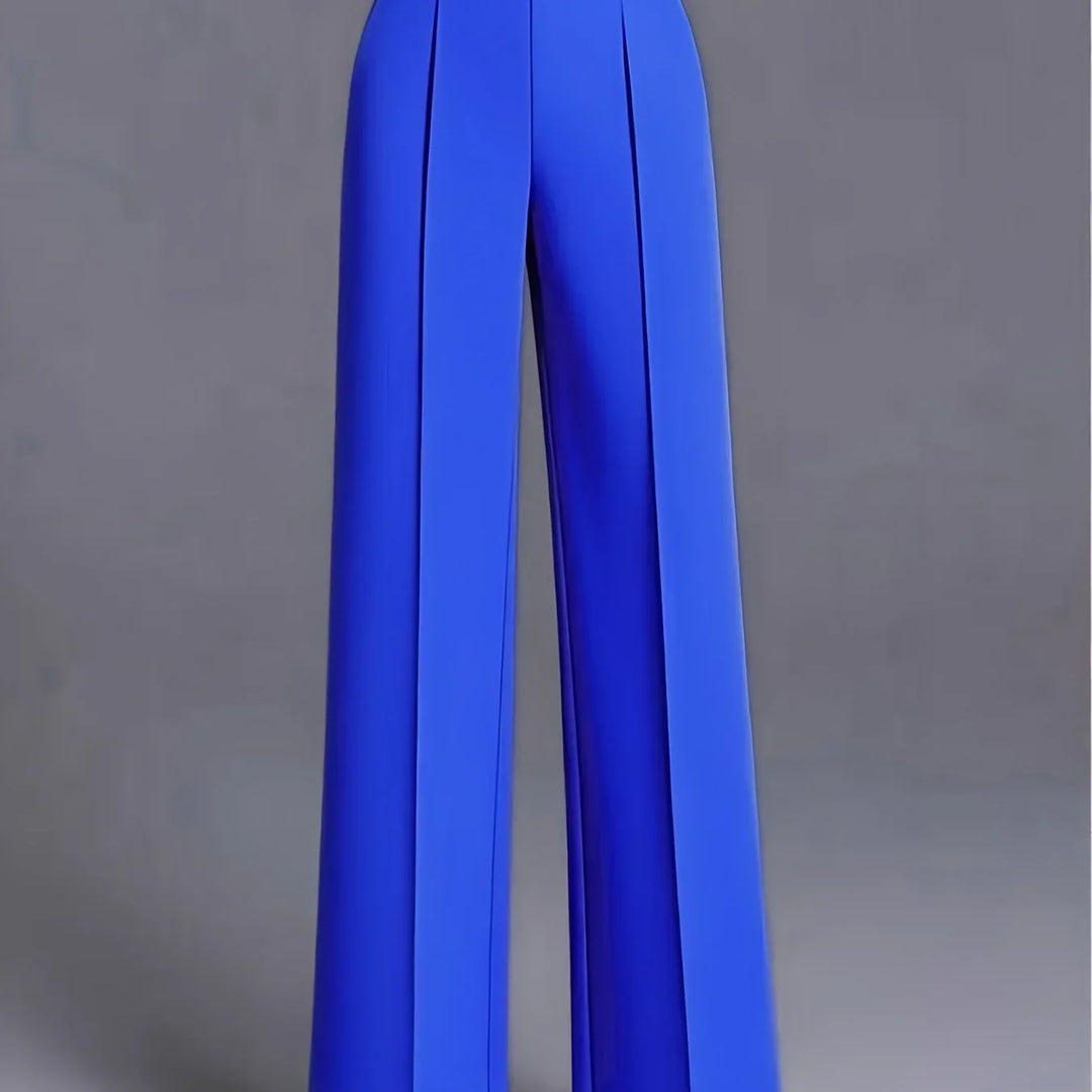 Dames pantalon | Hoge taille wide leg broek voor kantoor