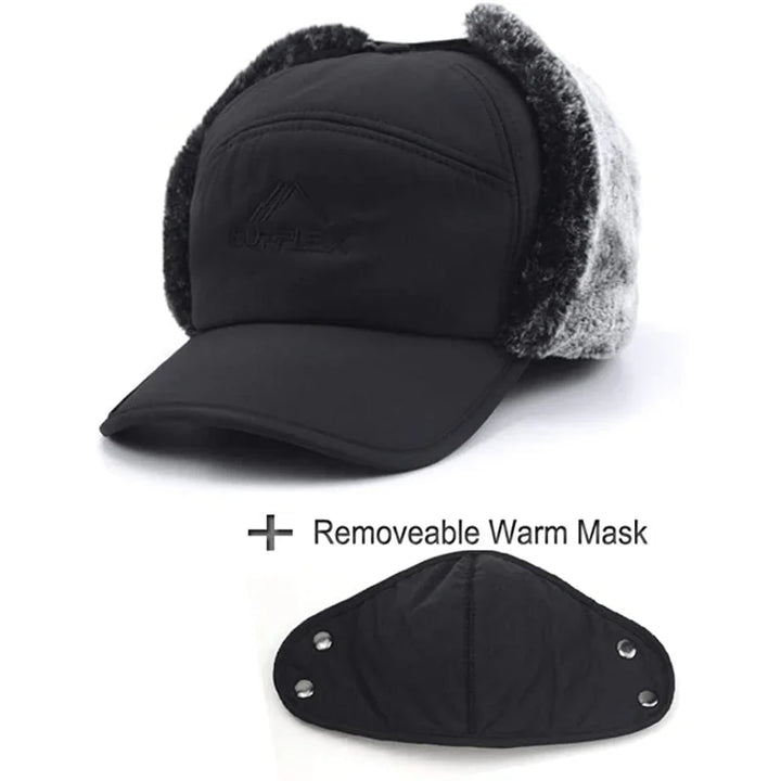 Warme heren wintermuts met oorflappen | Met gezichtsmasker voor extreme kou