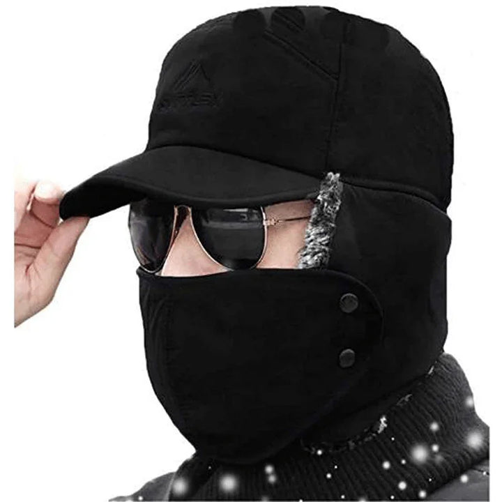Warme heren wintermuts met oorflappen | Met gezichtsmasker voor extreme kou