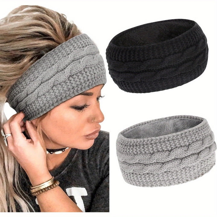 Winter hoofdband dames | Fleece oorwarmers 2-pack