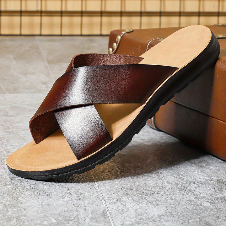 StrapEase | Leren sandalen met gekruiste bandjes