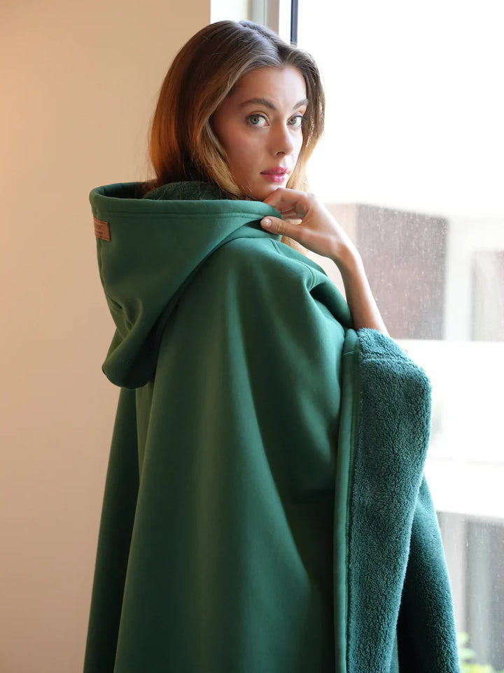 Hoodie deken | Fleece cape met capuchon voor dames en heren