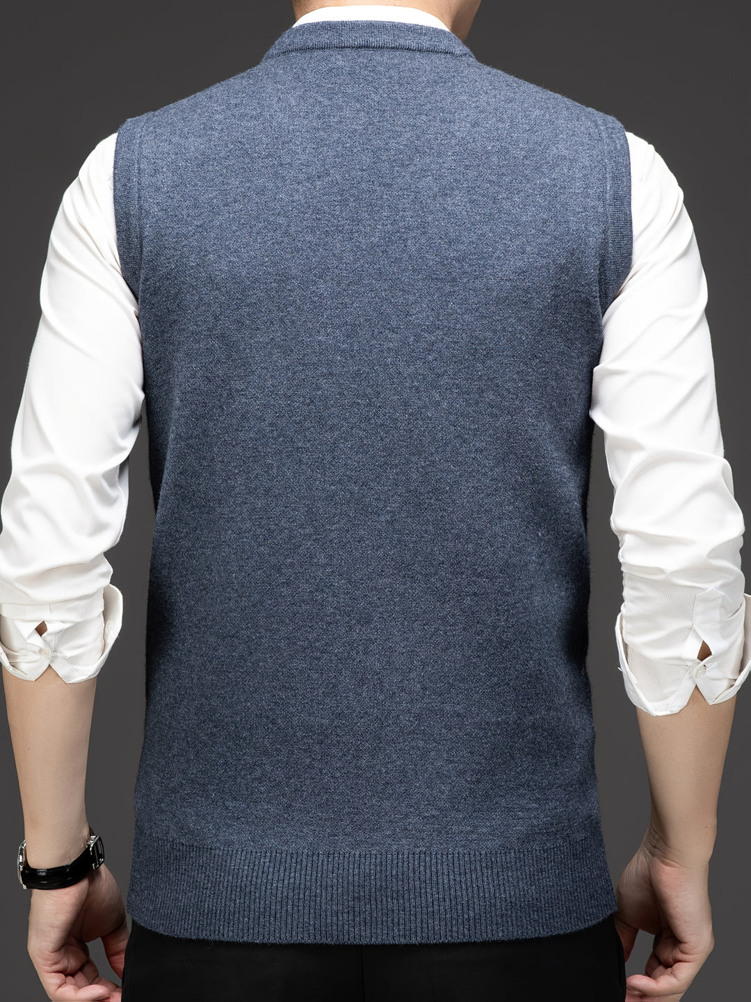 Heren pullover | Gebreide V-hals pullover met diamantpatroon